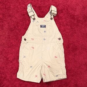 OshKosh B'gosh Beige Kids Overalls with Red and Blue Accents